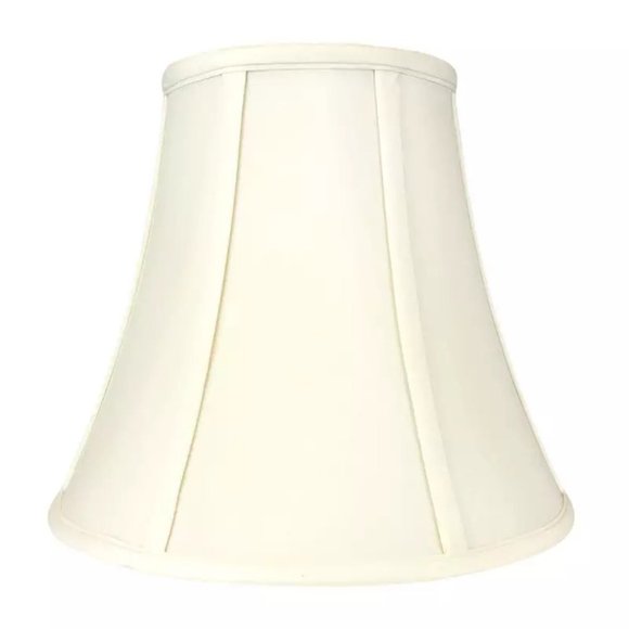 2 Ivory Bell Lamp Shades Linen Silk 12x6x9.5" by Royal Designs Inc - Picture 3 of 7